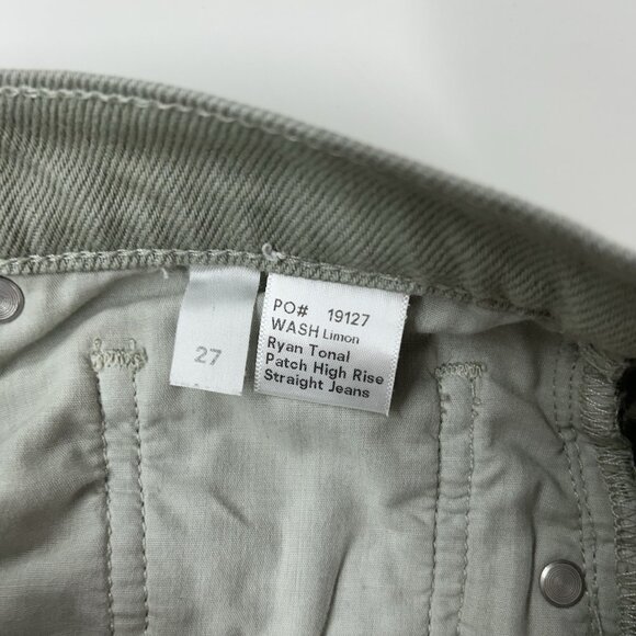 Reformation Ryan Patch High Rise Straight Jeans Women’s Size 27 Green Ankle - Picture 7 of 10